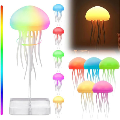 Lámpara medusa LED RGB con efecto flotante y tentáculos en movimiento